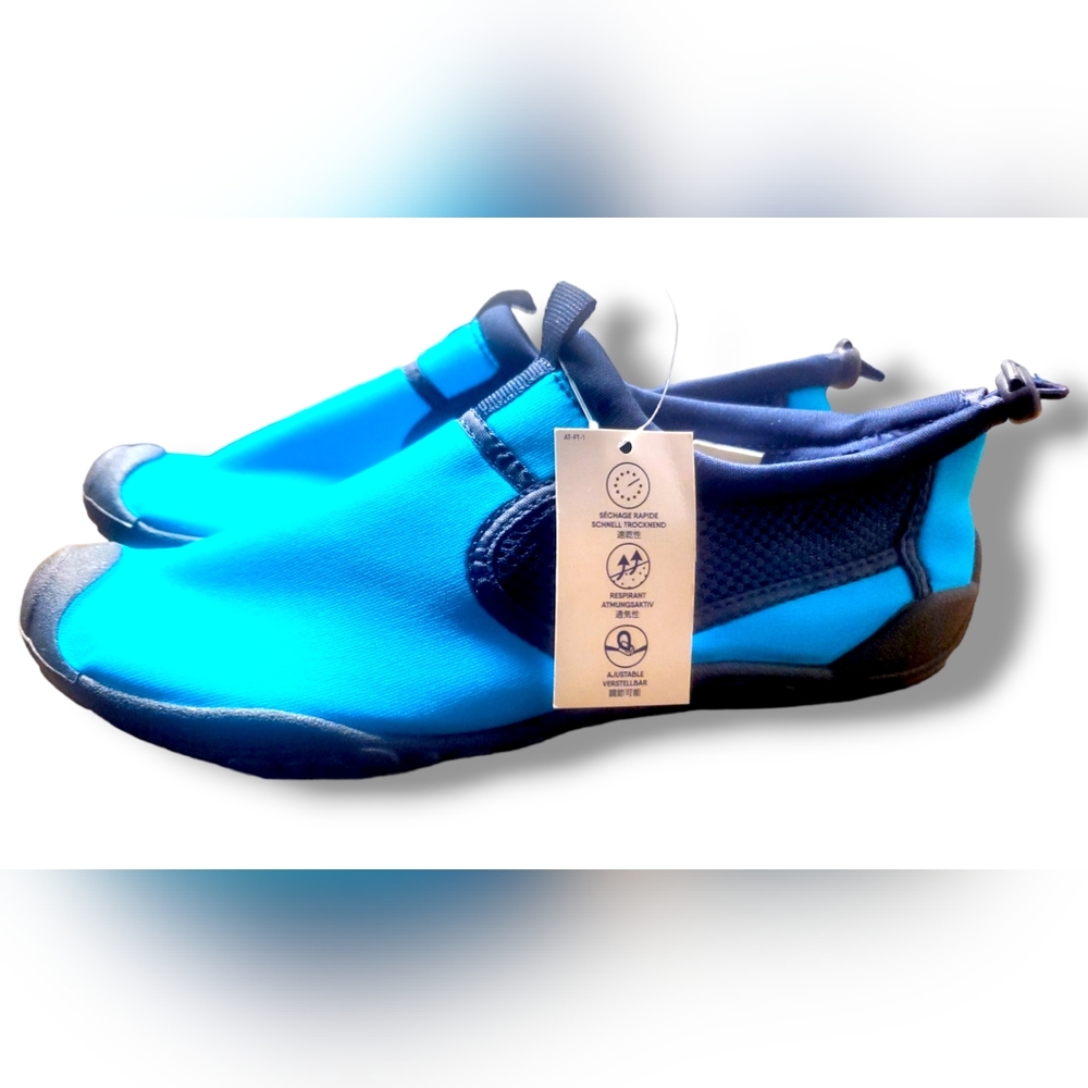 land s end water aqua socks womens Blue Swim Shoes Beach  Size 7/8